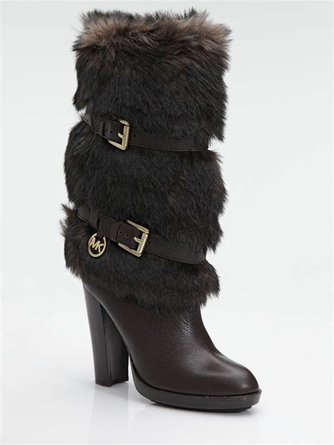 michael kors faux fur boots|Michael Kors leather bootie sale.